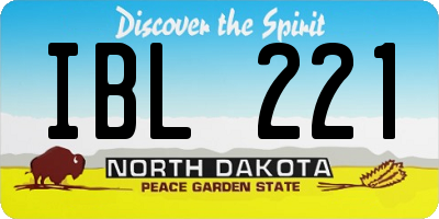 ND license plate IBL221