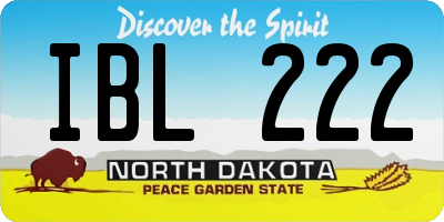 ND license plate IBL222