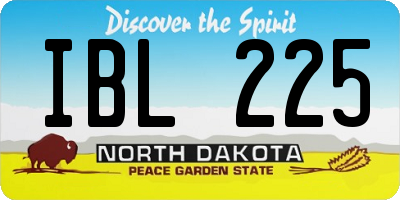 ND license plate IBL225