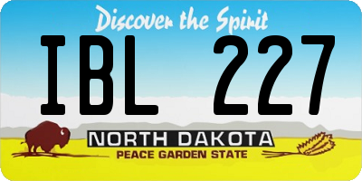 ND license plate IBL227