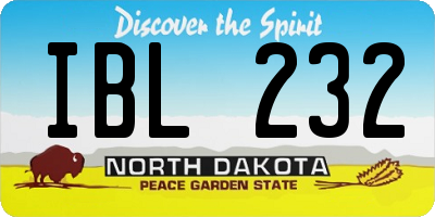 ND license plate IBL232