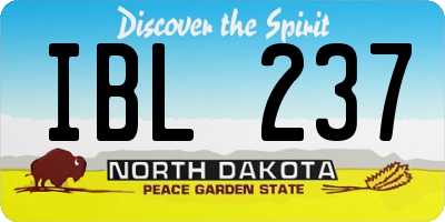 ND license plate IBL237