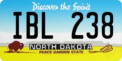 ND license plate IBL238