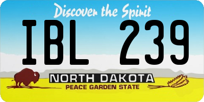 ND license plate IBL239