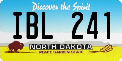 ND license plate IBL241