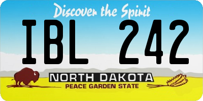 ND license plate IBL242