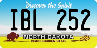 ND license plate IBL252
