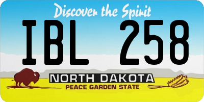 ND license plate IBL258