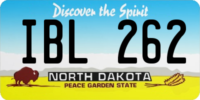 ND license plate IBL262