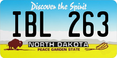 ND license plate IBL263