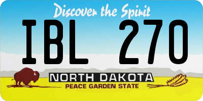 ND license plate IBL270