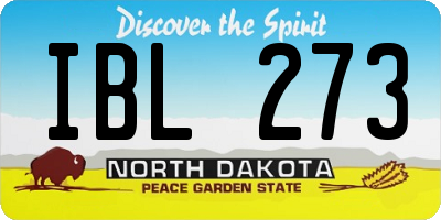 ND license plate IBL273