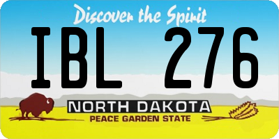 ND license plate IBL276