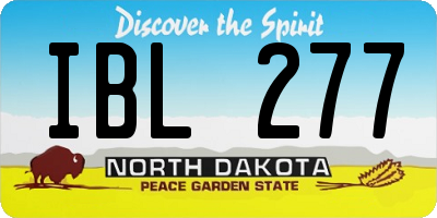 ND license plate IBL277