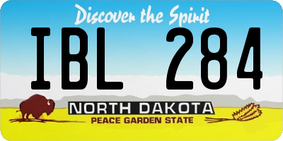 ND license plate IBL284