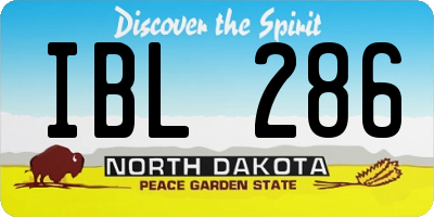 ND license plate IBL286