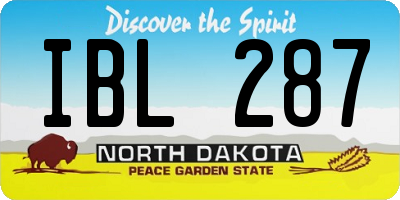ND license plate IBL287