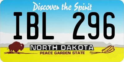 ND license plate IBL296