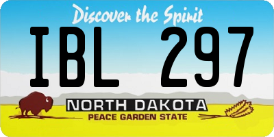ND license plate IBL297