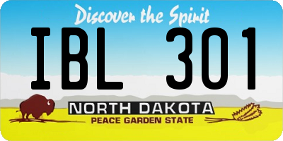ND license plate IBL301
