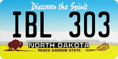 ND license plate IBL303