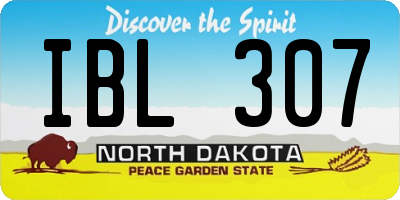 ND license plate IBL307