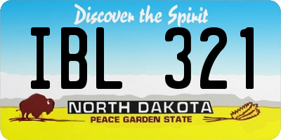 ND license plate IBL321
