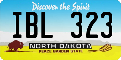 ND license plate IBL323