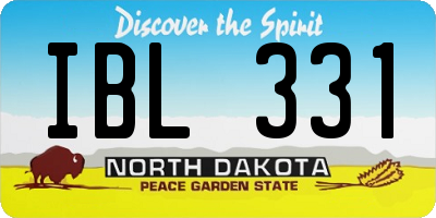 ND license plate IBL331