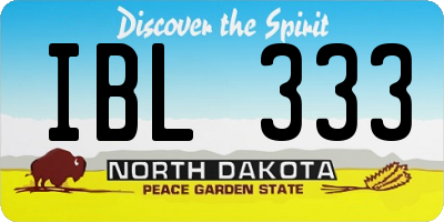 ND license plate IBL333