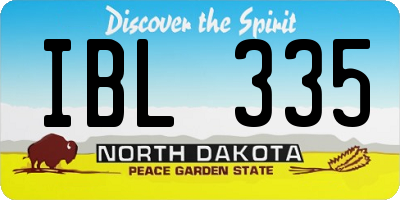 ND license plate IBL335
