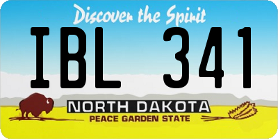 ND license plate IBL341