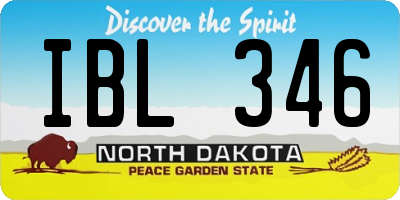 ND license plate IBL346