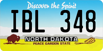 ND license plate IBL348