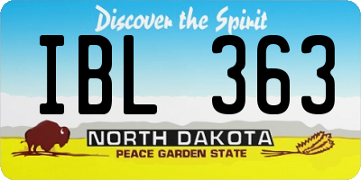 ND license plate IBL363