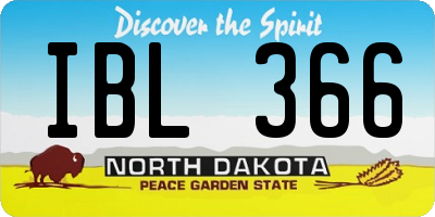 ND license plate IBL366