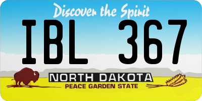 ND license plate IBL367