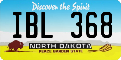 ND license plate IBL368