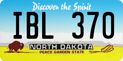 ND license plate IBL370