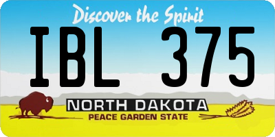 ND license plate IBL375