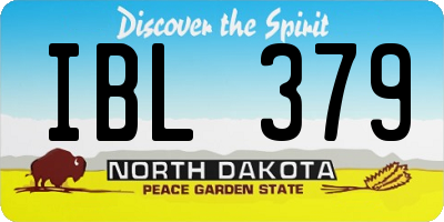 ND license plate IBL379