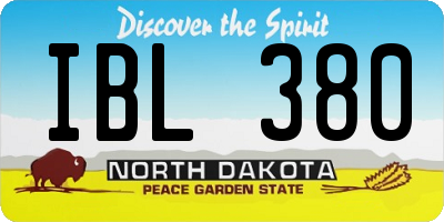 ND license plate IBL380