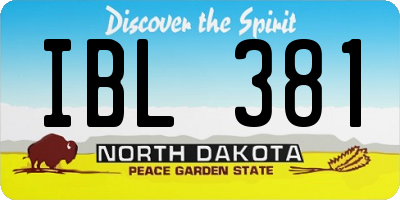 ND license plate IBL381