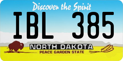 ND license plate IBL385