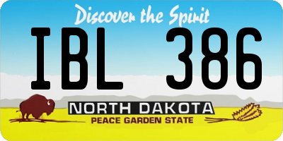 ND license plate IBL386