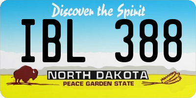ND license plate IBL388