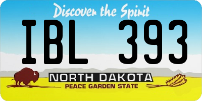 ND license plate IBL393
