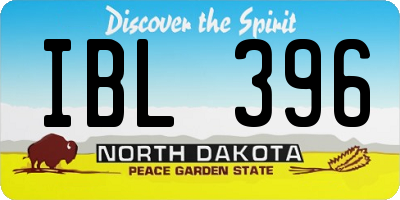 ND license plate IBL396