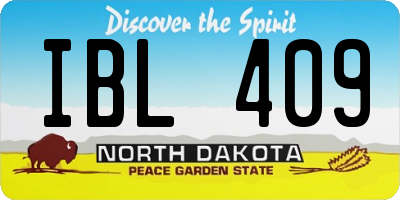 ND license plate IBL409