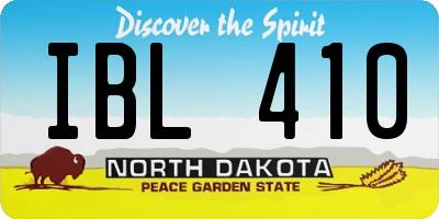 ND license plate IBL410